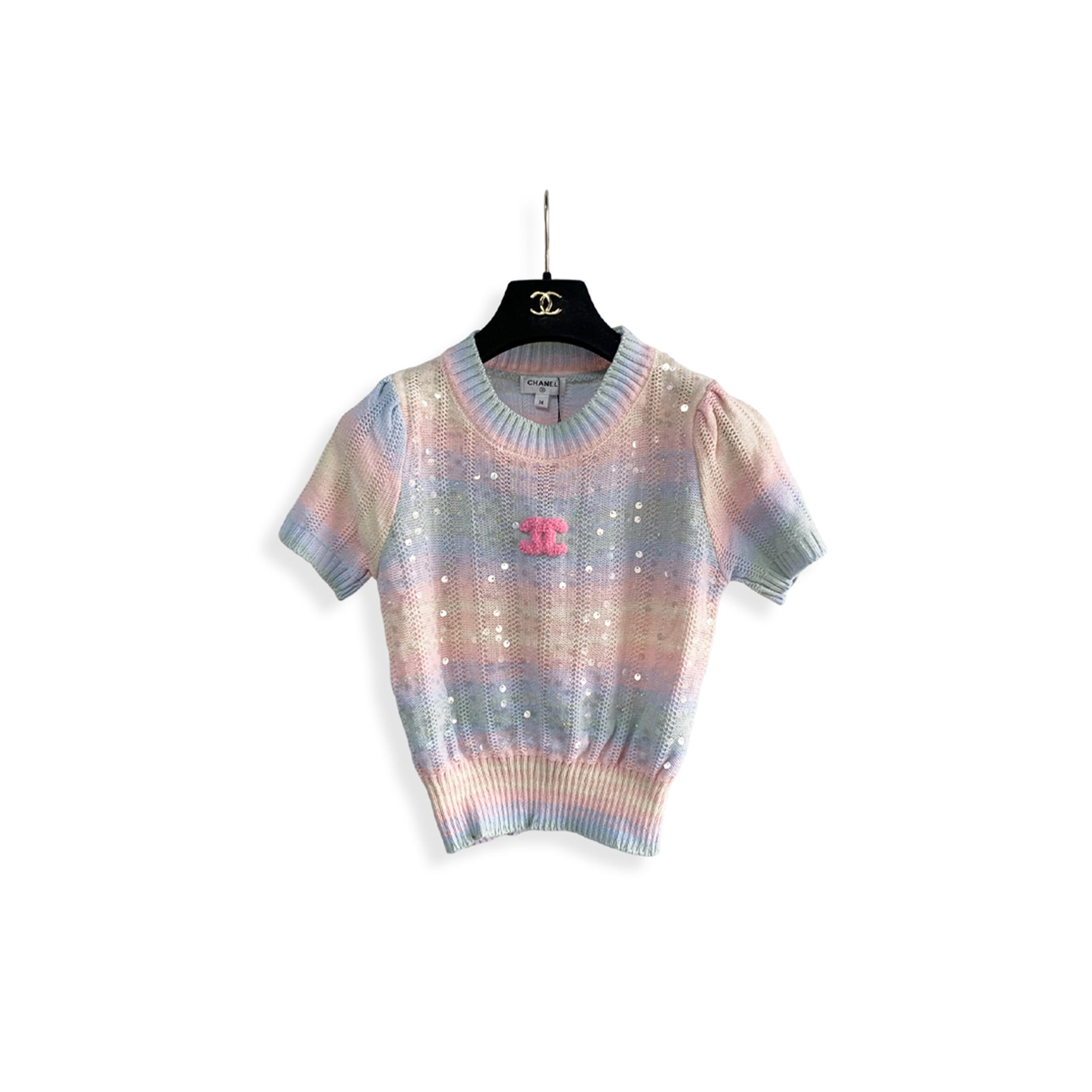 CHANEL COLORFUL KNITTED SHORT SLEEVES 